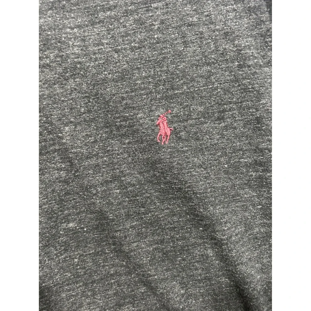 Polo Ralph Lauren Mens‎ XL Long Sleeve T-Shirt Gray Pink Pony Logo (689)